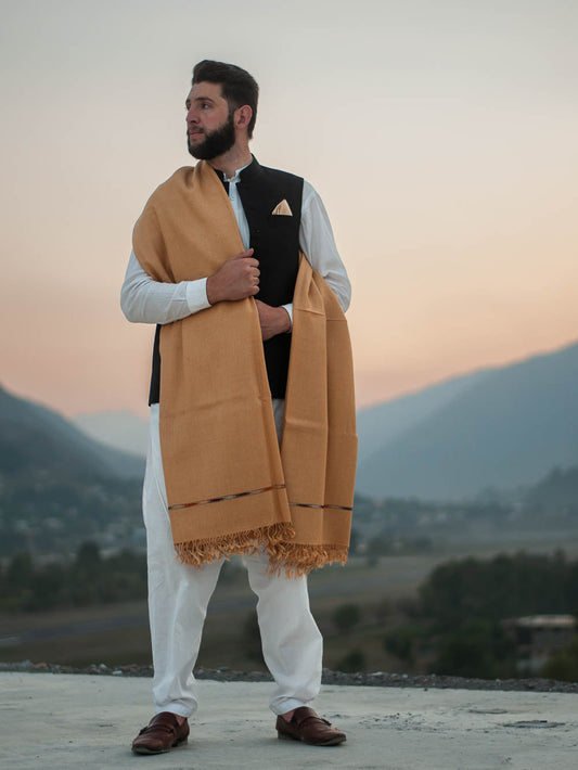 PURE PASHMINA WOOLEN SHAWL FOR MEN LIGHT-WEIGHT BR